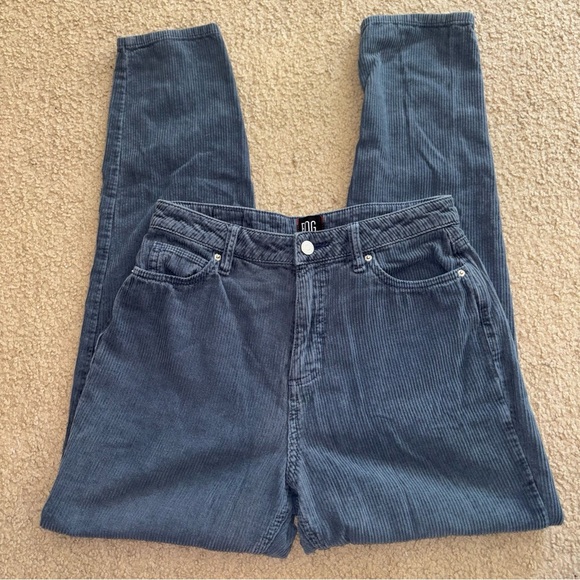 BDG Pants - BDG Women's Dark gray blue Corduroy Straight Leg pants mom high rise